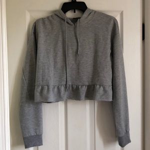 Gray cropped hoodie